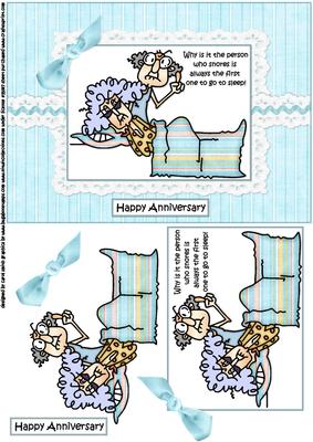 Gus and Stella Who Snores? Anniversary Quick Card
