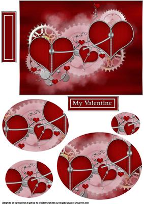 Valentines Day Steampunk Hearts Pyramid
