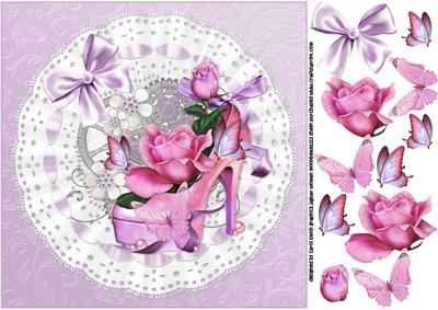 8x8 Girly Floral Shoe Steampunk Purple