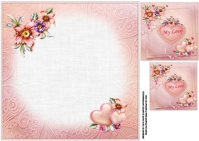 8x8 Hearts and Flowers for My Love Insert Plate