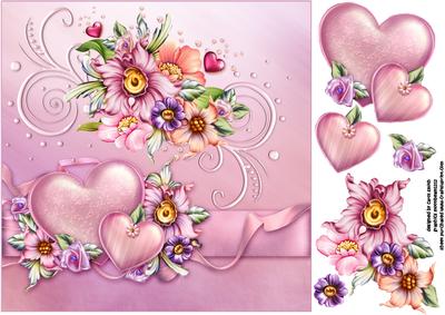 8x8 Floral Hearts