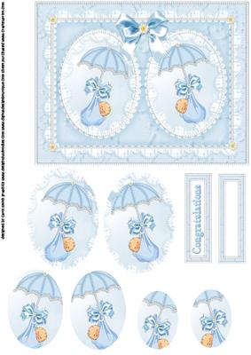 New Baby Boy Twins Pearls and Lace Pyramid
