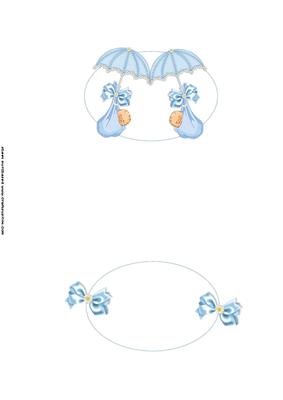 New Baby Boy Twins Pearls and Lace Pyramid Insert