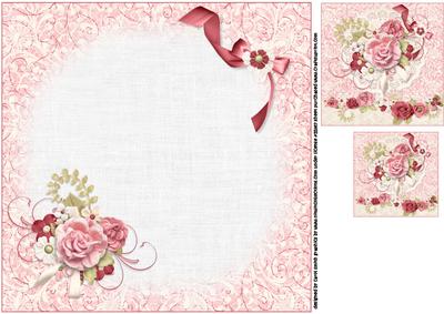 8x8 Shabby Chic Vintage Roses Insert Plate