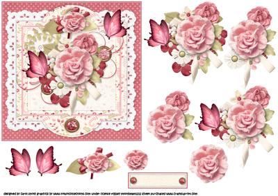 Shabby Chic Vintage Roses and Butterflies Decoupage