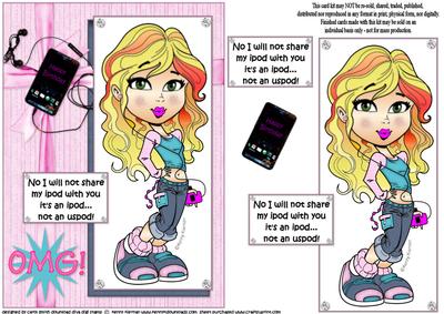 Teen Diva and Her Ipod Quick Card