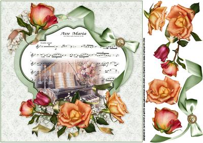 8x8 Love Music and Roses