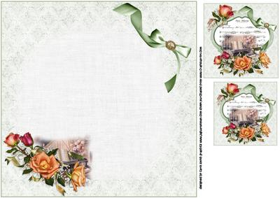 8x8 Love Music and Roses Insert Plate