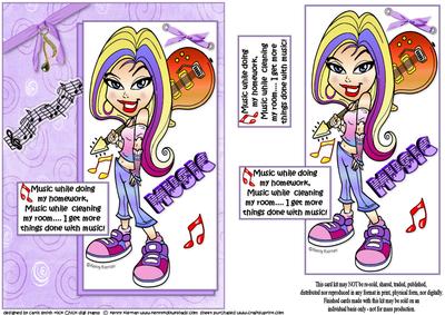 Teen Diva Loves Music Quick Card