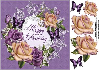 8x8 Vintage Roses for Your Birthday