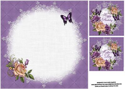 8x8 Vintage Roses for Birthday/mothers Day Insert Plate