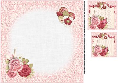 8x8 Shabby Chic Vintage Roses Mini Kit Insert