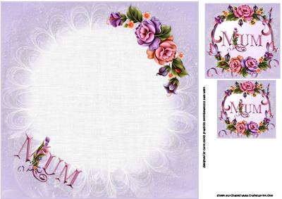 8x8 Circle of Flowers for Mum Insert Plate