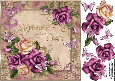8x8 Vintage Roses for Mothers Day