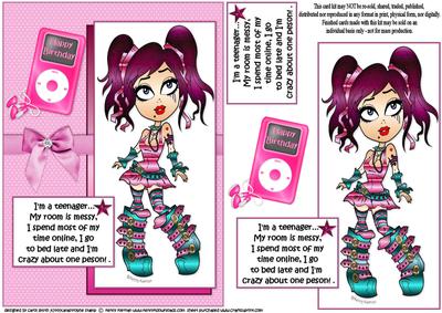 The Teen Diva Loves Herself Quick Card