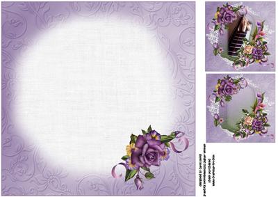8x8 Vintage Roses and Calla Lilies/ballet Insert Plate