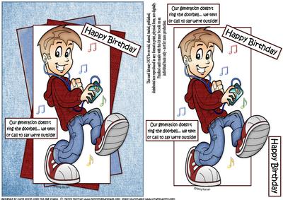 The Teen Boy and His Texts Quick Card