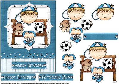 Footy Birthday Boy Blue