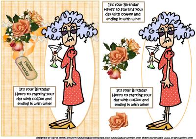 Stella Starts Her Birthday with Coffee Quick Card