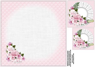 8x8 Pink Gardenias Insert Plate