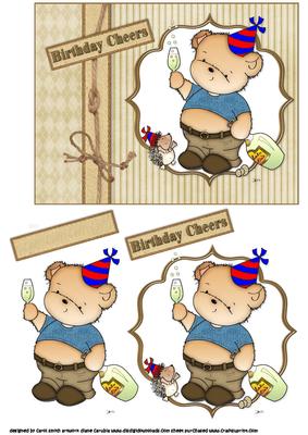 Birthday Cheers Bear Quick Card