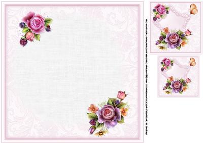 8x8 Pink English Roses Insert Plate