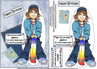 The Teen Boy and Algebra Quick Card