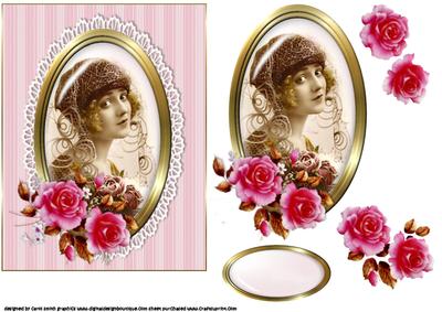 Portrait of a Vintage Lady with Vintage Roses 1