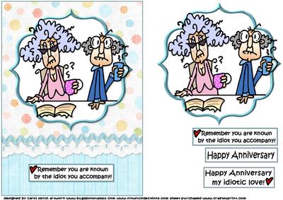 Stella and Gus Anniversary Idiotic Love Quick Card