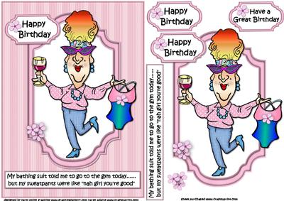 Edna and Her Bathing Suit Quick Card