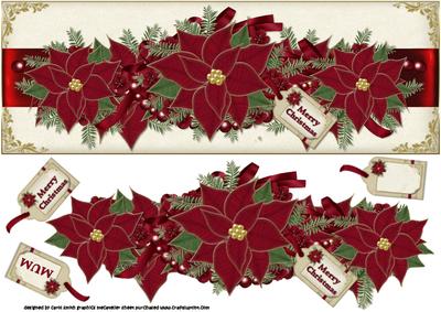 Large Dl Poinsettia Swag