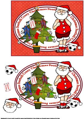 Santa's Football Crazy Christmas Quick Card