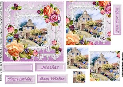 Dovecote Cottage and English Roses Pyramid