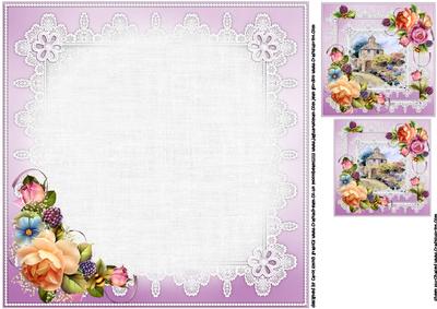 8x8 Dovecote Cottage with English Roses Insert Plate