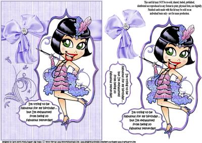 Frieda Flapper is Fabulous Purple Quick Card