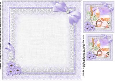 8x8 Lavender Lace and Pearls Christmas Insert Plate