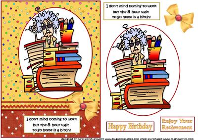 Stella and Work Birthday or Retirement Quick Card