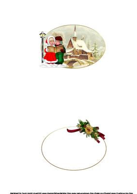 Peace Love Joy Vintage Scene with Carol Singers Red Insert