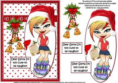 Teen Diva Dear Santa I'm Cute Quick Card