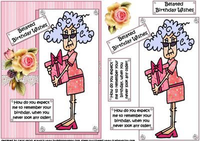 Stella Sends Belated Birthday Wishes Quick Card