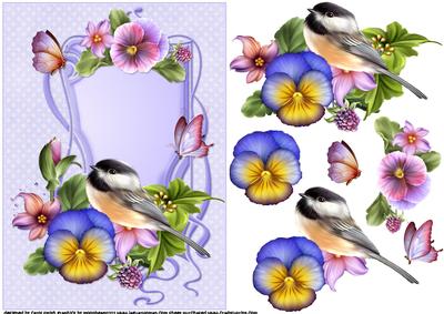 Winged Friends with Beautiful Pansies