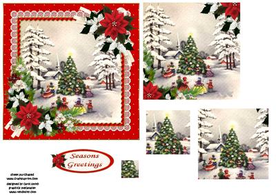 Traditional Vintage Christmas Pyramid Red