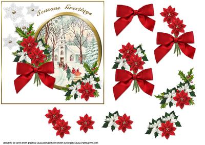 Lets Go to Church Vintage Christmas Decoupage