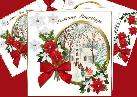 8x8 Lets Go to Church Vintage Christmas Mini Kit