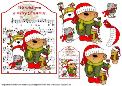 We Wish You a Merry Christmas Shaped Topper with Tag