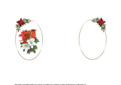 Christmas Robin and Poinsettias Snow Globe Insert