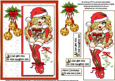 Xmas Hottie and the Naughty List Quick Card