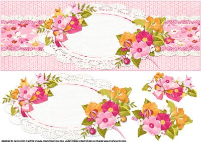 Lace Doily with Flowers Large Dl