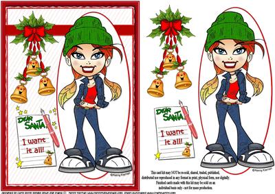 Teen Diva Writes to Santa Quick Card
