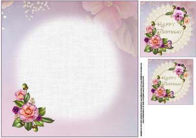 8x8 Happy Birthday with Camellias Insert Plate